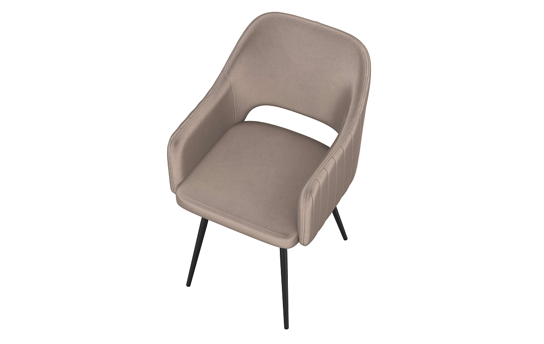 Стул Берта Т велюр конфетти мокко/Цвет металл черный